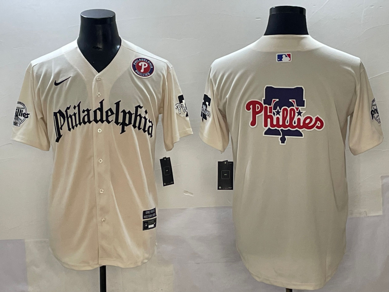 Men Philadelphia Phillies blank cream 2025 Nike MLB jersey style  5->philadelphia phillies->MLB Jersey